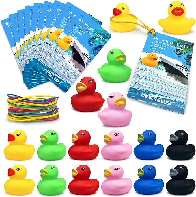 72 PCS Duck Cruise Kits Duck Tags Bands for Hiding Carnival