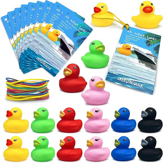 72 PCS Duck Cruise Kits Duck Tags Bands for Hiding Carnival