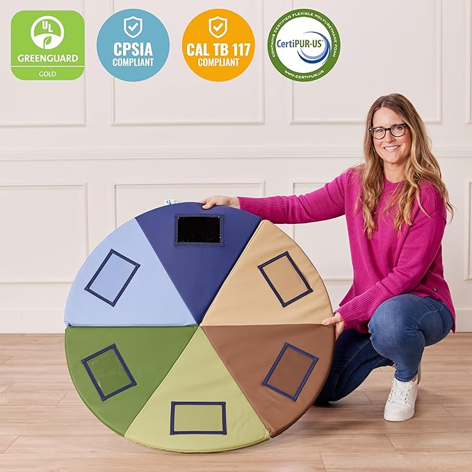 ECR4Kids SoftZone Picture Me Play Mat, Activity Mat, Earthtone