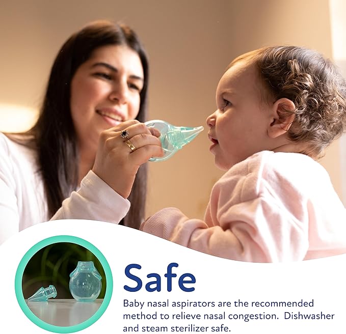 Dr. Talbot's Nasal Aspirator for Babies - Silicone - with Storage Case - Blue Elephant,(Pack of 2)