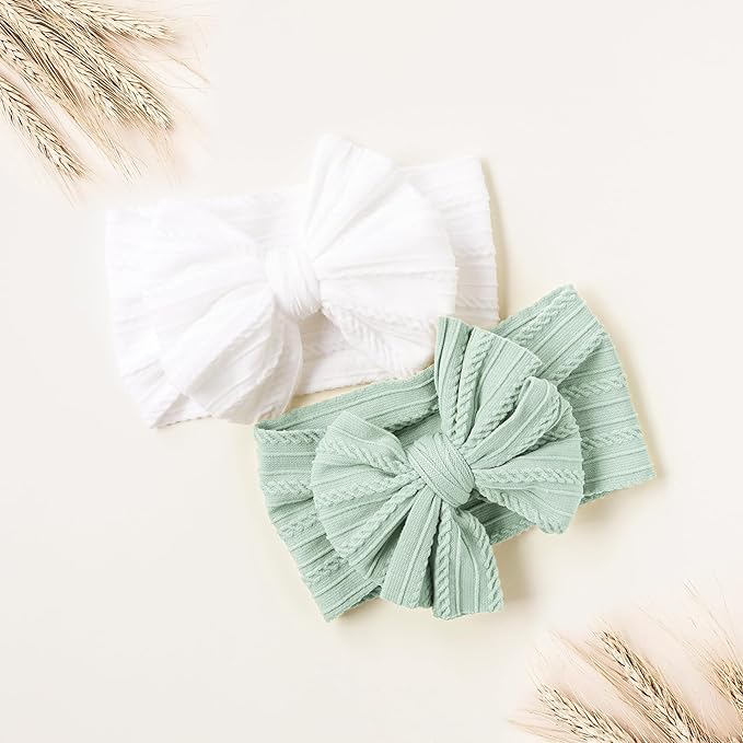 Niceye Handmade Baby Headbands Soft Stretchy Nylon Hair Bands with Bows for Newborn Infant Baby Toddler
