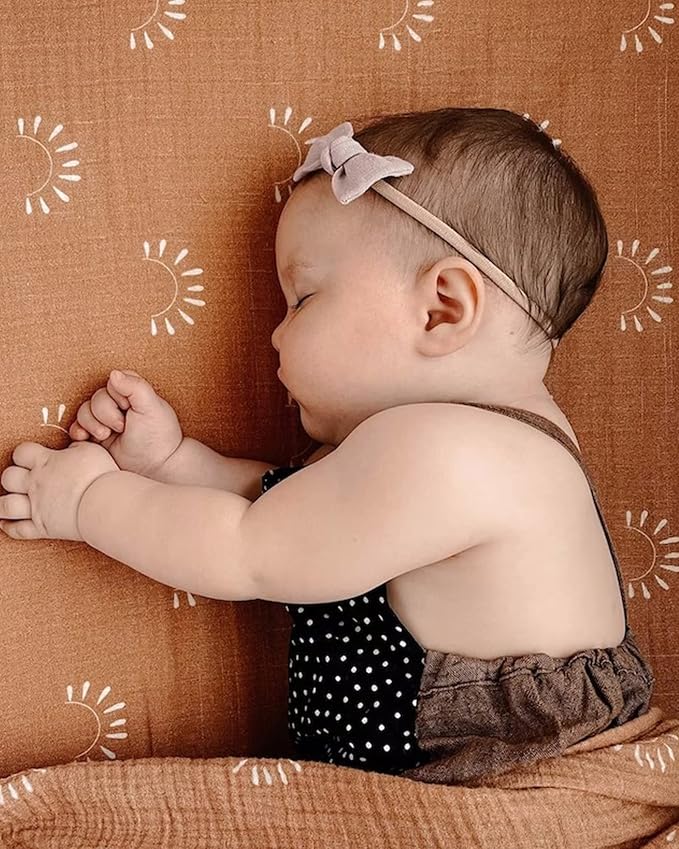 jollybows 20PCS 3.2" Baby Girls Linen Headbands Hair Bows Stretchy Nylon Hairbands for Newborn Infant Toddler Hair Accessories