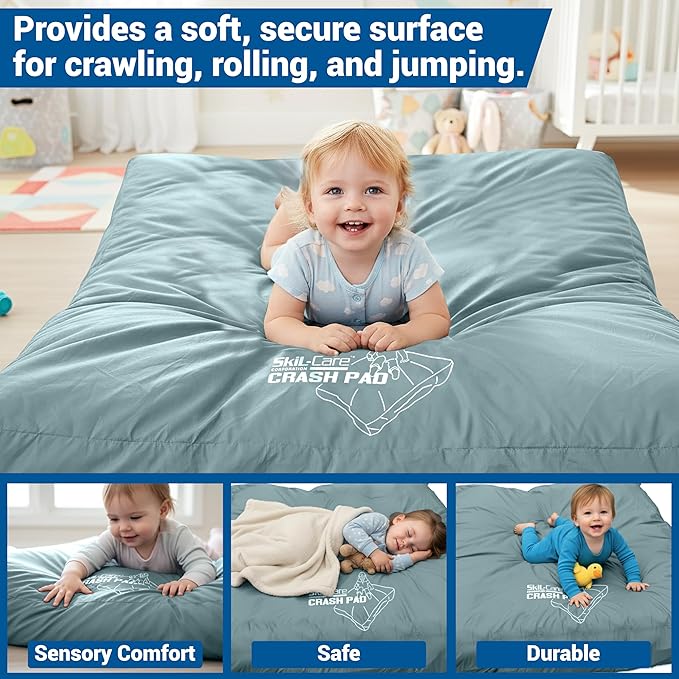 Skil-Care Fall Mat for Babies Toddlers, 8" Thick Foam Fall Cushion Mat for Kids Room, 36x48" Bedroom Crib Safety, 3x4 Feet Sensory Crash Pad, Dark Grey