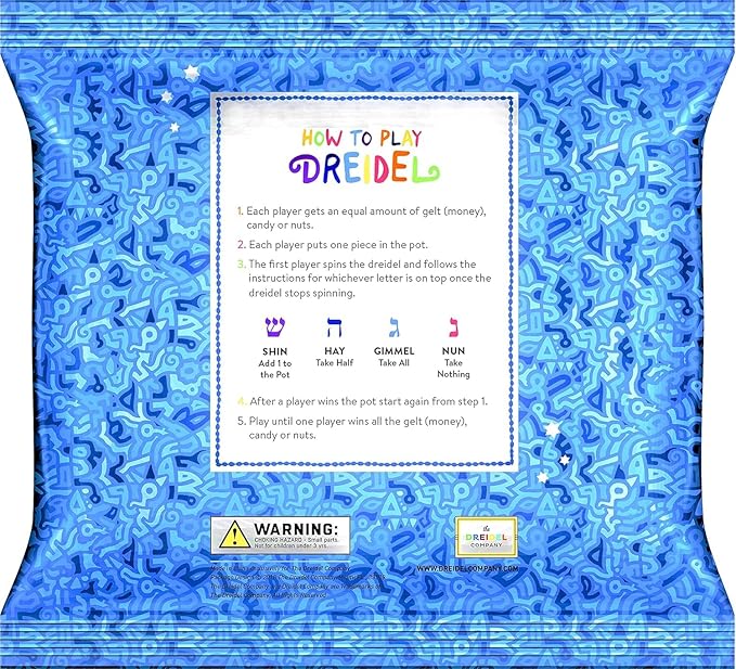 The Dreidel Company 10-Pack Hanukkah Blue and White Plastic Pastel Colored Dreidel, for Children, Boys and Girls, Party Favors (10-Pack)