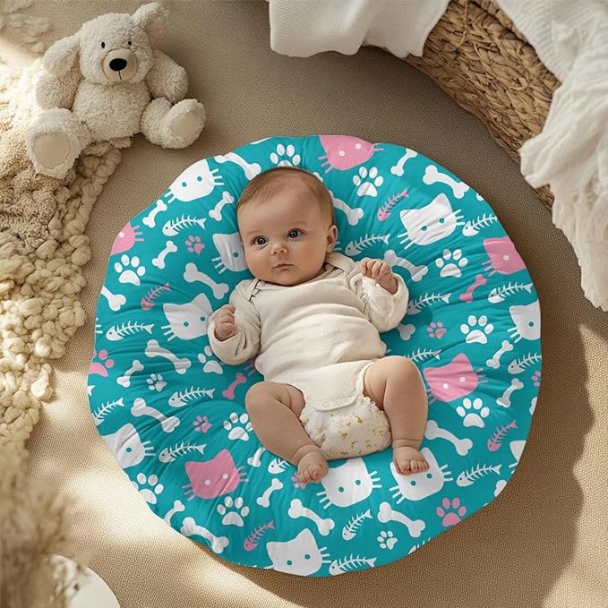 Newborn Lounger Cover, Cat Paw Print Removable Newborn Lounger Cover Soft Baby Lounger Slipcover Stretchy Infant Lounger Pillow Cover for Boys Girls