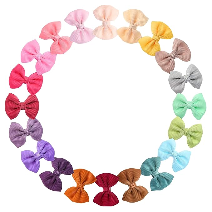 Baby Girl Hair Bow Clips for Newborns Infants Non Slip Fine Hair Tiny Barrettes (Rose)