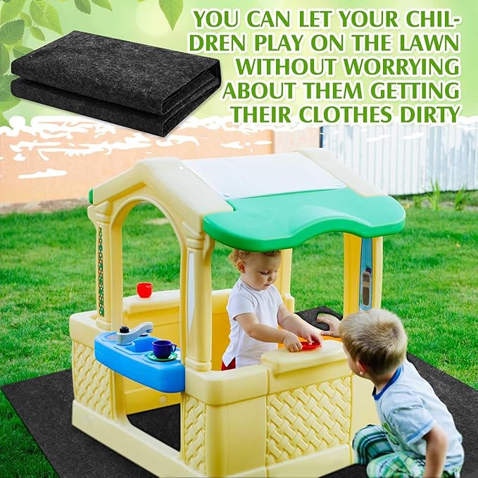 Kids Outdoor Playhouse Mat for Baby Toddlers, 61'' x 57'' Non Slip Washable Activity Rug Playhouse Accessories for Floor Home Ground Children Portable
