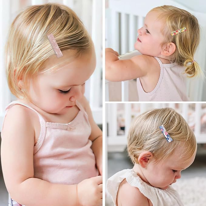 Hair Clips for Girls Women Toddler Baby,Assorted 20Pcs Flower Fabric Fully Lined Small Alligator Clips Hair Accessories for Teens Child Kids Gifts