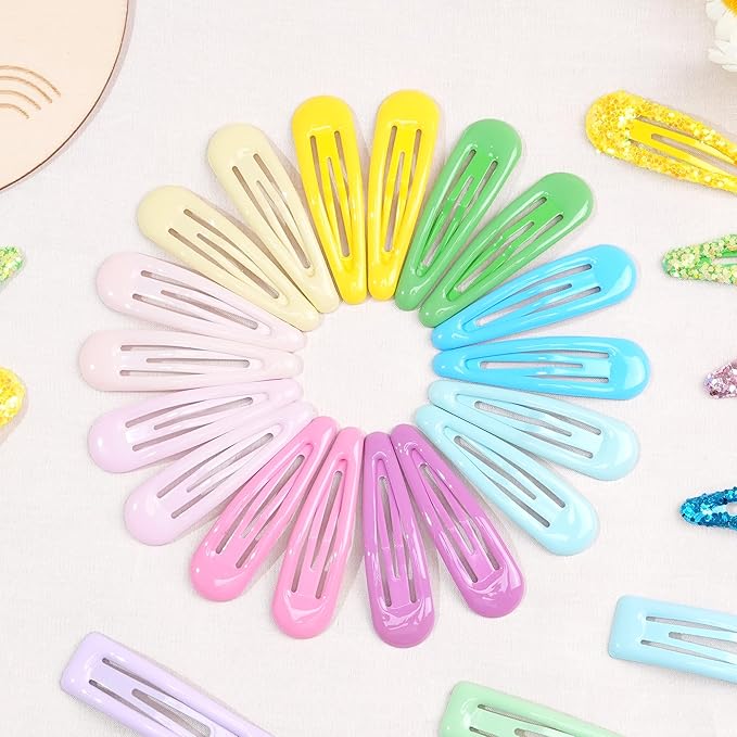 CÉLLOT 96 Pieces 2 Inch Snap Hair Clips No Slip Metal Hair Clip Barrettes for Girls Toddlers Kids Women