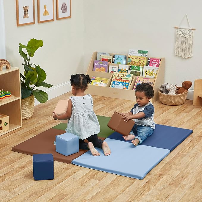 ECR4Kids SoftZone Quad Fold-N-Go Activity Mat, Folding Playmat, Contemporary