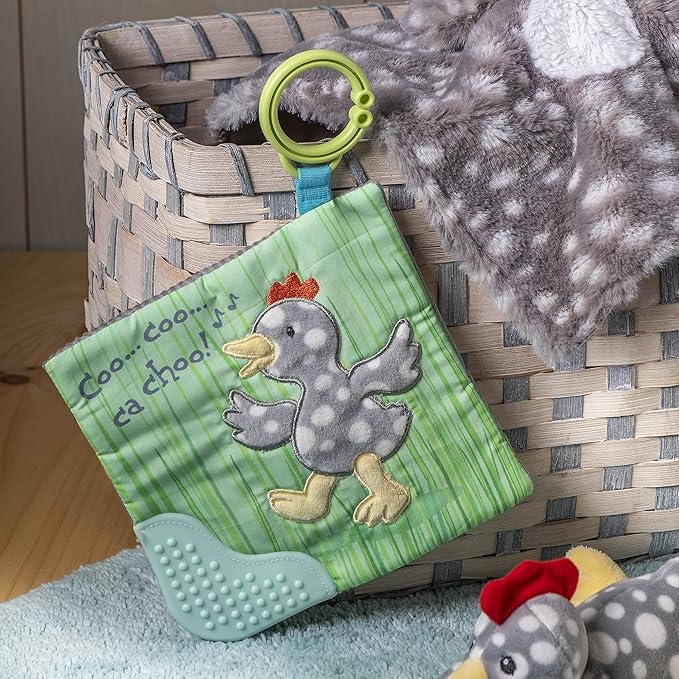 Mary Meyer Crinkle Teether Toy with Baby Paper and Squeaker, 6 x 6-Inches, Rocky Chicken