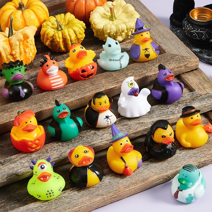 JOYIN 36 Pcs Halloween Ducks Bath Toys, Rubber Ducks Bulk for Halloween Party Favors, Mini Duckies Baby Bathtub Toys for Trick or Treating Goodie Bag Fillers, Classroom Prizes