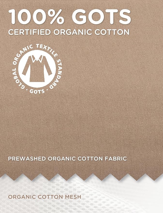 Baby Delight Highland Organic Baby Bouncer | Infant | 0 – 6 Months | 3-Position Recline | Organic Mocha
