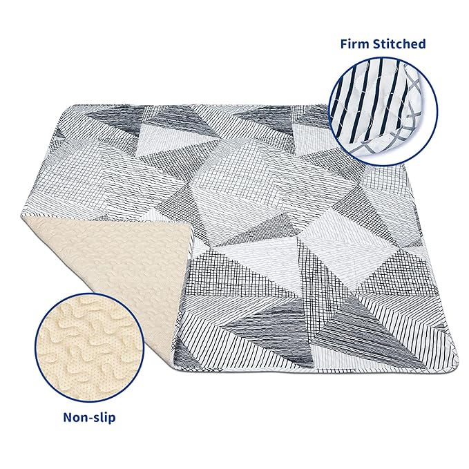 TANOSHII Baby Play Mat for 50"x50" Playpen, Machine Washable Kids Mat, Cotton,Foldable Crawling Mat for Floor,One-Piece Crawling Mat Non Slip Baby Mat for Floor,Portable Travel Large Play Mats