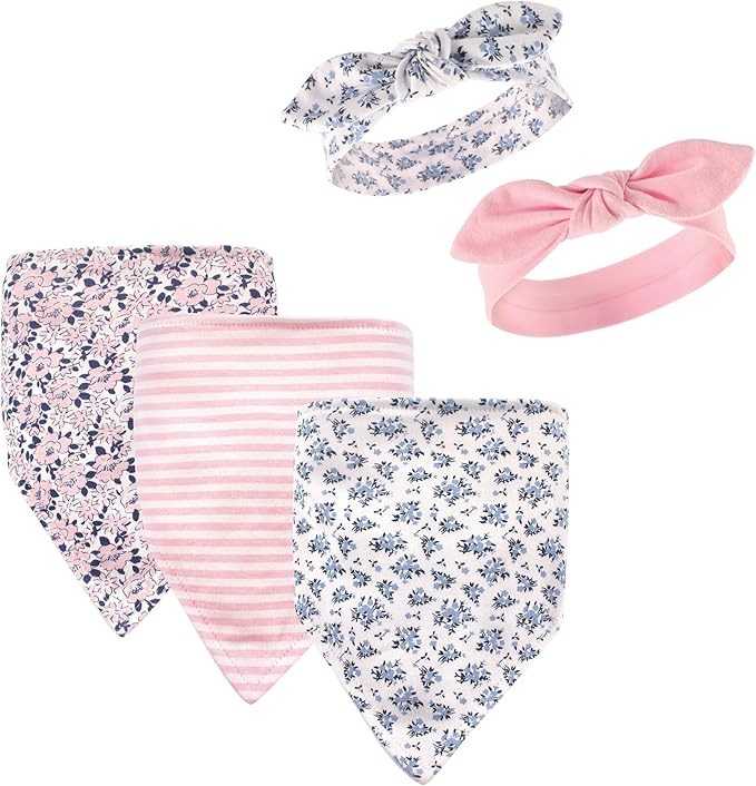 Hudson Baby Unisex Baby Cotton Bib and Headband Set