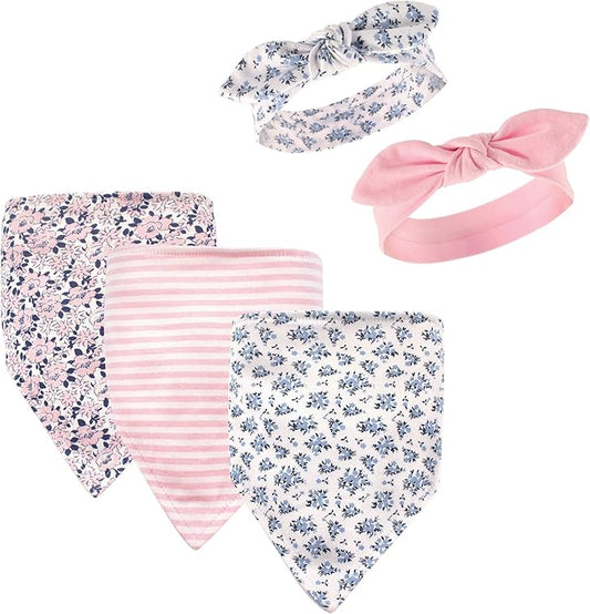 Hudson Baby Unisex Baby Cotton Bib and Headband Set