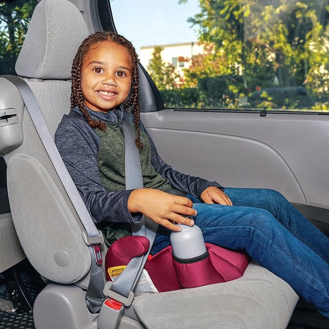 Diono Solana, No Latch, Pack of 2 Backless Booster Car Seats, Lightweight, Machine Washable Covers, Cup Holders, Pink