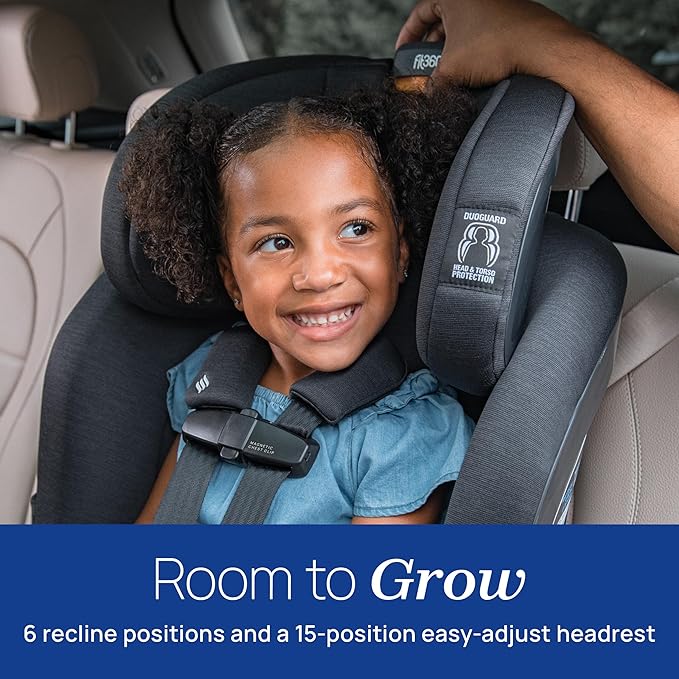 Chicco Fit360 ClearTex Rotating Convertible Car Seat with 360 Degree Rotation for Rear-Facing and Forward-Facing Usage, LeverLock Self-Tensioning Lock System | Slate/Grey