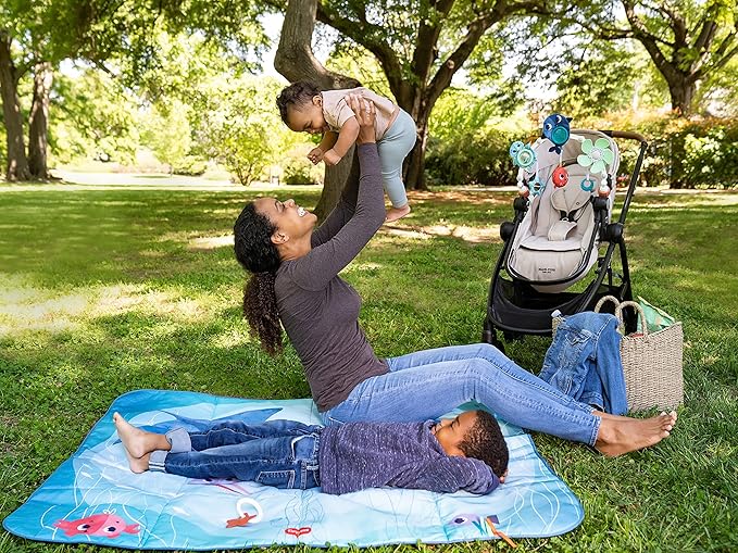 Tiny Love Outdoor Picnic Mat, XL Space Offers Plenty of Room for Play and bonding, Treasure The Ocean