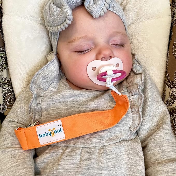 babygoal Pure Color Pacifier Clips, 6 Pack Binky Paci Holder Clips Leashes Fits for Most Baby Pacifiers and Binkies