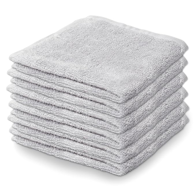 Natemia Baby Washcloths - 10"x10" Soft Cotton Baby Towels - Pack of 6 Multipurpose Reusable Wipes for Infants, Toddlers, and Parents