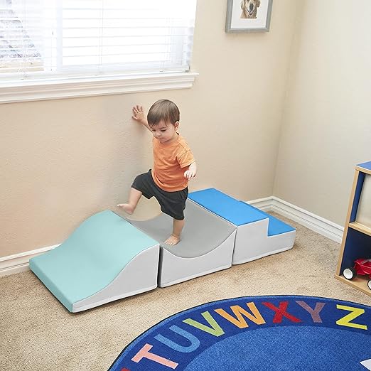 ECR4Kids SoftZone Traversing Trio Climber, Beginner Playset, Contemporary, 3-Piece