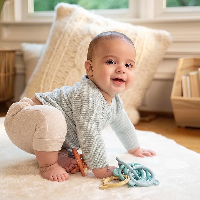 Ingenuity Sheppy's Squad Toy Links for Newborn and Up, 12 Links, Plant-Based and BPA-Free Materials, Multi-Texture