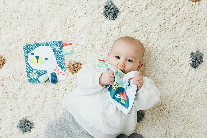 Miniland Feel to Learn Crinkly Sensory Paper Sea Lion for Infant & Toddlers. Multicolored teether with Soft Touch