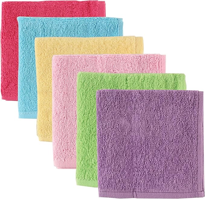 Luvable Friends Unisex Baby Super Soft Cotton Washcloths, Pink, One Size