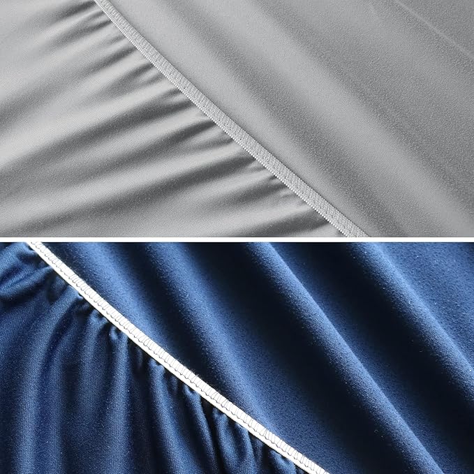 Waterproof Bassinet Sheets Fit for Miclassic, Baby Delight, TCBunny, Milliard, Dream On Me Traveler/Skylar and Other Bedside Sleeper Bassinet Mattress, Ultra Soft Microfiber Sheets, Grey & Navy