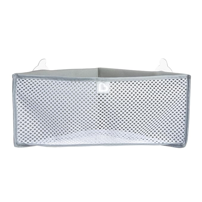Munchkin® High 'n Dry™ Corner Bath Toy Organizer and Storage, Grey & Soft Spot™ Cushioned Bath Mat for Kids, Grey