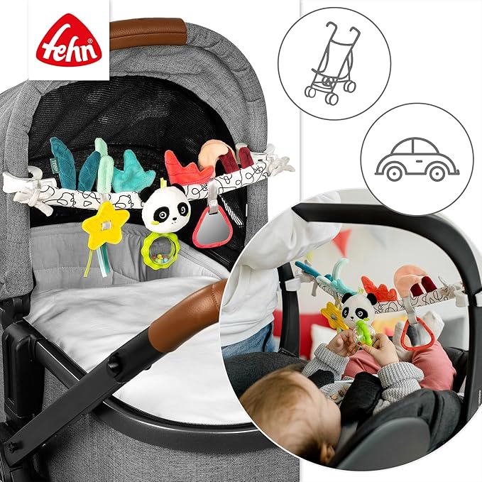 Fehn Panda Stroller Chain, Mobile Baby Chain with Cute Sea Creatures, Flexible Hanging Baby Toy, Pram Toy for Babies and Toddlers 0+ Months