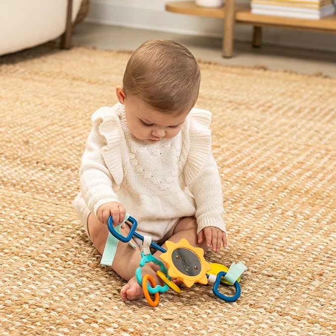 Infantino Sensory Travel Bar - Engaging Activities for Car Seats & Strollers, Promotes Sensory Development, Easy to Install & Durable