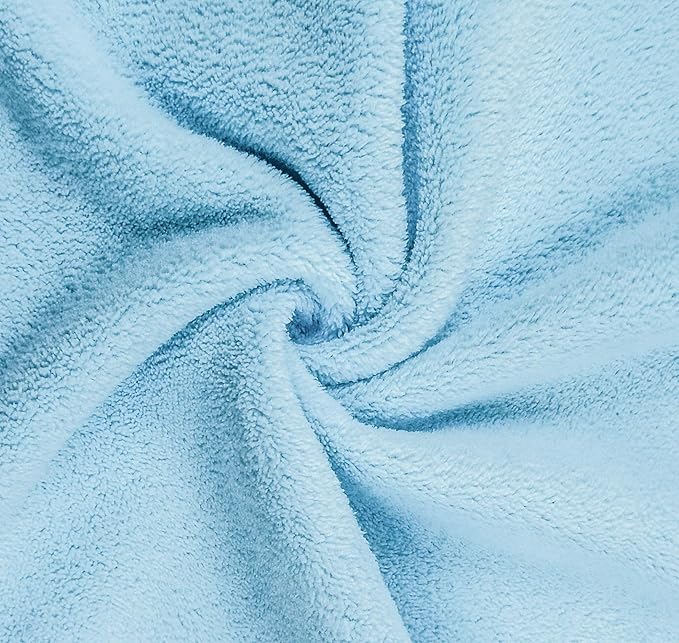 Kyapoo Baby Washcloths 12 Pack 12x12 Inches Microfiber Coral Fleece Extra Absorbent and Soft for Newborns, Infants and Toddlers-Aquamarine