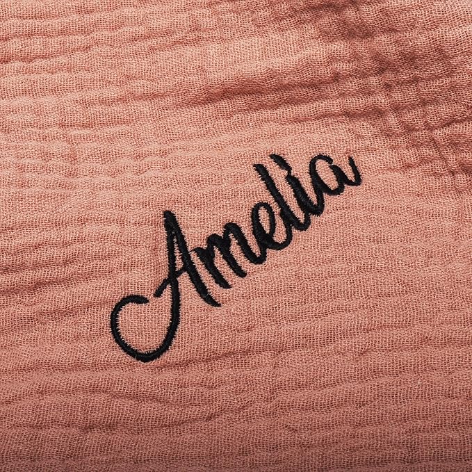 6 Pack Personalized Baby Washcloths and Burp Cloths, Soft Absorbent Muslin Cotton Washcloth for Newborns, 10x10 Inches