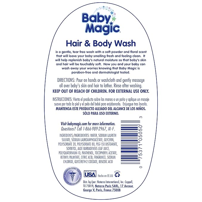 Baby Magic Hair and Body Wash, Soft Powder Scent, 30 Ounces