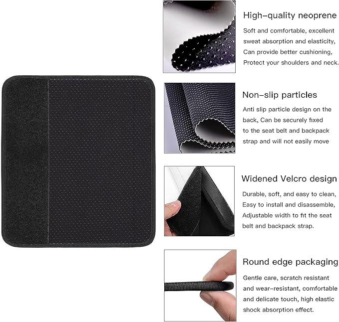 Car Seat Belt Pad Cover, 2-Pack Soft Car Safety Seat Belt Strap Shoulder Pad for Adults and Children, Suitable for Car Seat Belt, Backpack, Shoulder Bag (Colorful Marble)
