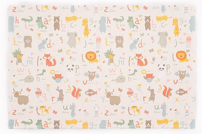 Baby Care Play Mat (Large, Zig Zag - Grey) 82'' x 55'' Original One-Piece Reversible Rollable Waterproof Play Mat for Infants, Babies, Toddler, and Kids