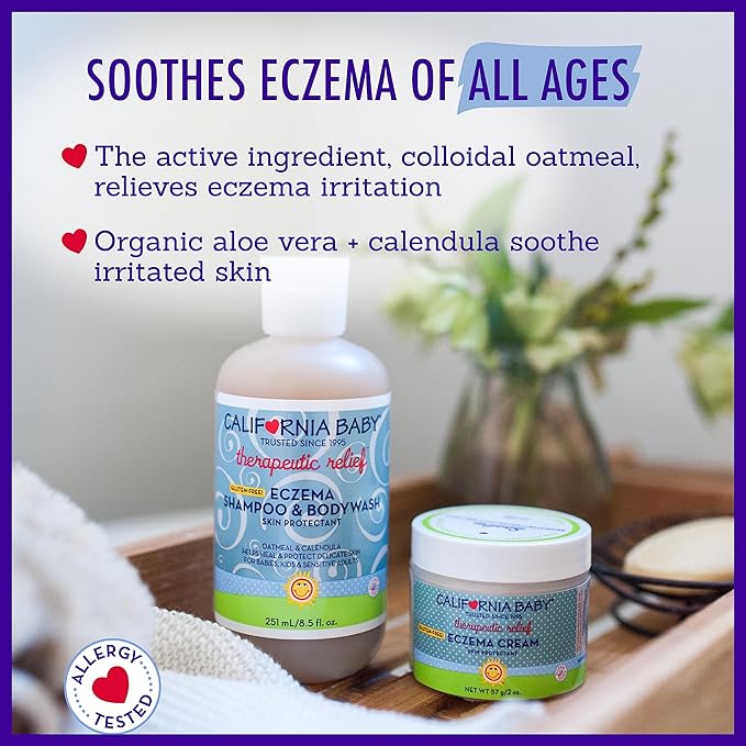 California Baby Eczema Body Wash & Shampoo | Gentle Steroid-Free Eczema Treatment | Colloidal Oatmeal + Aloe Vera | 100% Plant-Based | 8.5 oz.