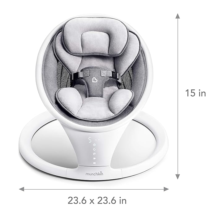 Munchkin Baby Swing with Bluetooth and Shhh… Sleep Soother White Noise Machine - Perfect for New Parents