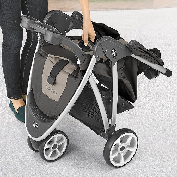 Chicco Viaro Travel System, Viaro Quick-Fold Stroller with KeyFit 30 Infant Car Seat and Base, Apex/Black