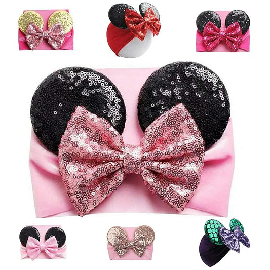 Mouse Ears Headband/Headwrap - Toddler, Baby, Kids upto 4 Years - Party supplies – Pink-1