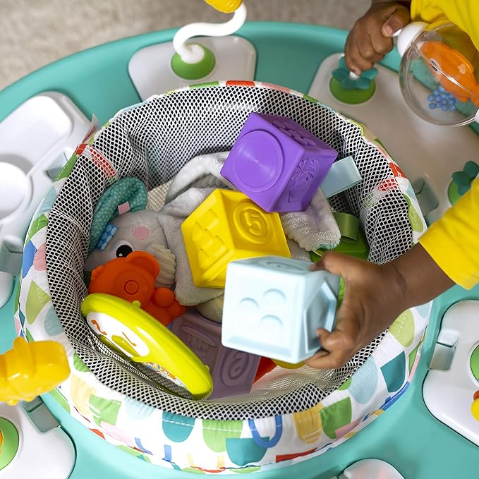Bright Starts Bounce Bounce Baby 2-in-1 Activity Center Jumper & Table - Playful Pond (Green), 6 Months+