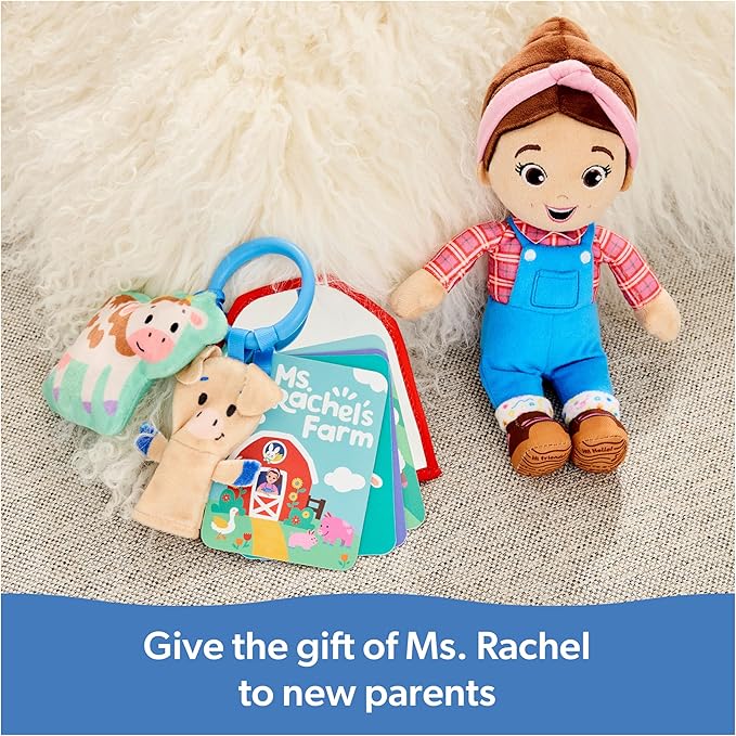 Ms. Rachel Official Farm Friends Baby Registry Gift Set with Plush, Animals Cards & Finger Puppet, Educational Toys & Baby Toys for Girls & Boys Ages 0+ (Amazon Exclusive)