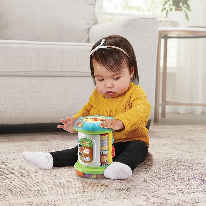 VTech - 3 in 1 Interactive Magic Roller, Multi-Activity Toy for Babies from 6 Months, Drum, Piano and Activity Center, Music Learning, Teaches Basic Vocabulary,