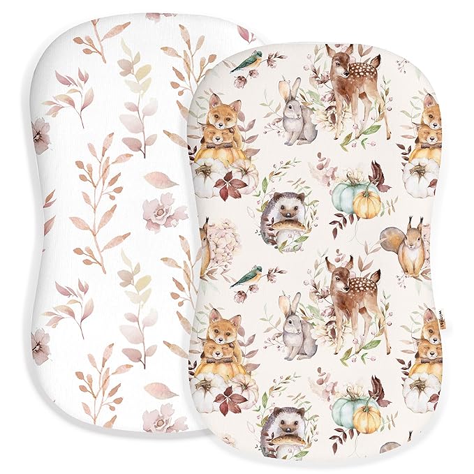 Baby Lounger Cover for Boys and Girls, Soft Breathable Polyester Cover, Fits Most Lounger Pillows, Cute Patterns, Durable and Machine Washable (Forest Friends, Envelope)