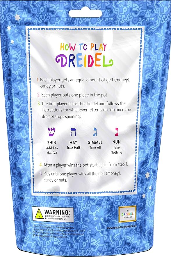 The Dreidel Company 100 Bulk Pack Hanukkah Blue and White Plastic Pastel Colored Dreidels, for Children, Boys and Girls, Party Favors