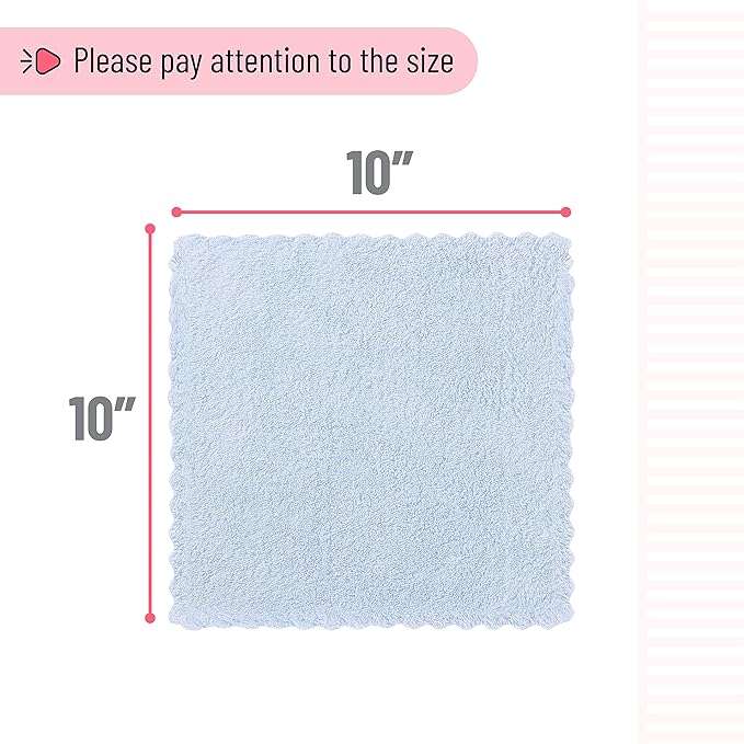 Slick Baby Washcloths - 10"x10", 12 Pack, Soft, Colorful Wash Clothes for Newborns & Infants