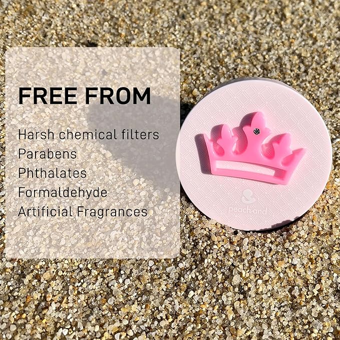 peach and Kids Sunscreen, Mineral Sunscreen SPF50+ PA++++, Tested for Sensitive Skin, Baby & Toddler Gentle Formula, Non-Greasy, Kids Travel Essentials (Angel's Wings)