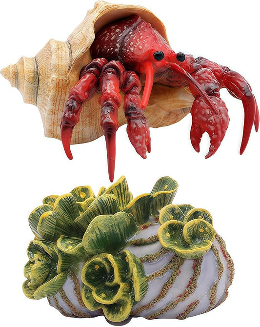 Gemini&Genius Hermit Crab Toys for Kids, Hermit Crab Action Figure, Hermitcrab Figurine Toy, Under The Sea Life Figure Educational Gifts, Displays Play Toys, Collection Toys for Kids Animal Lovers